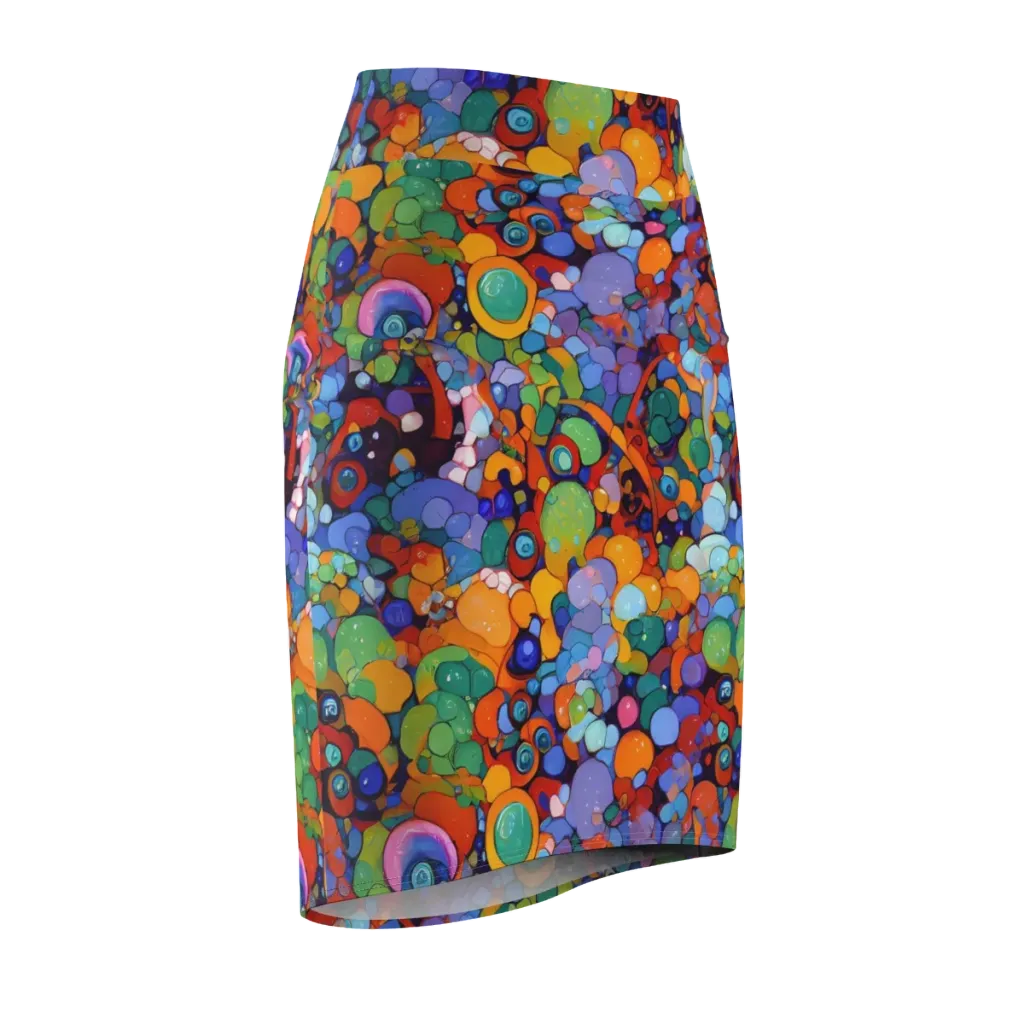 Chromatic Pebble Riot on Pencil Skirt — Front Side