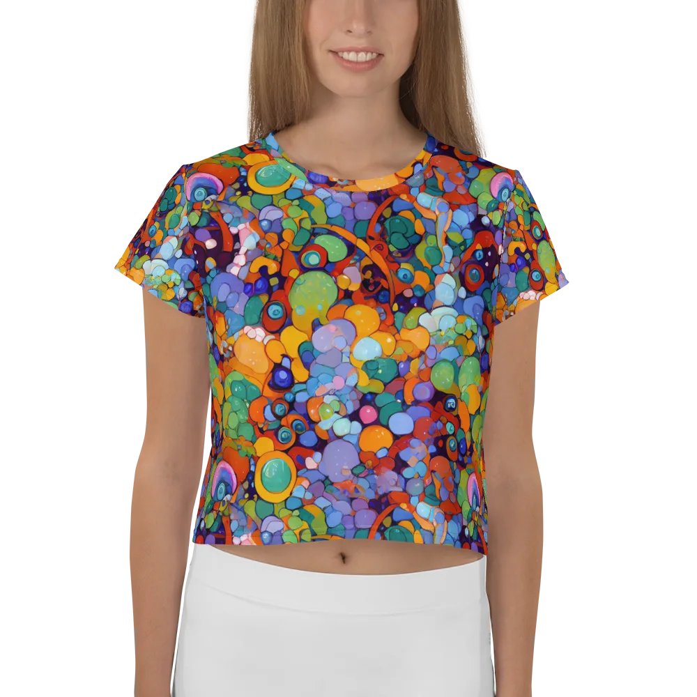 Chromatic Pebble Riot on Crop Tee — Front
