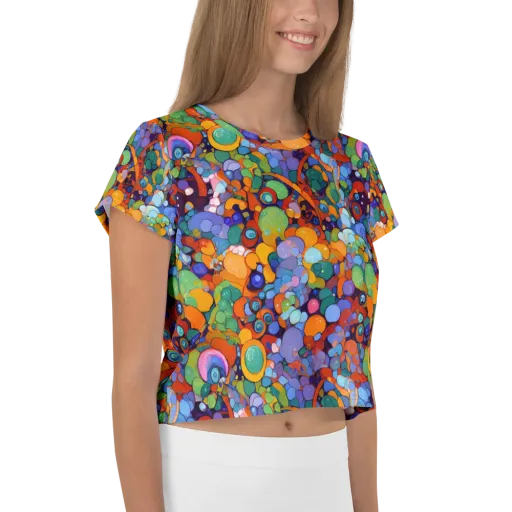 Chromatic Pebble Riot on a Crop Tee