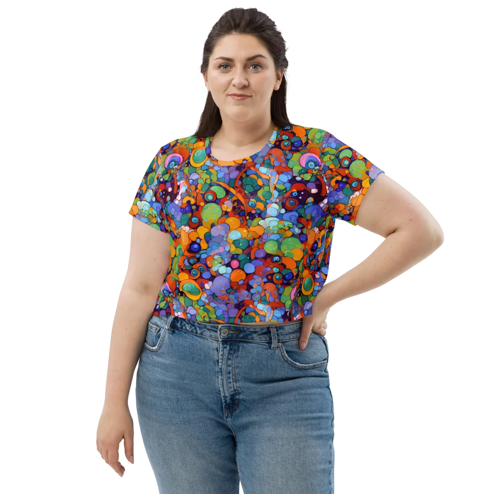 Chromatic Pebble Riot on Crop Tee — Front