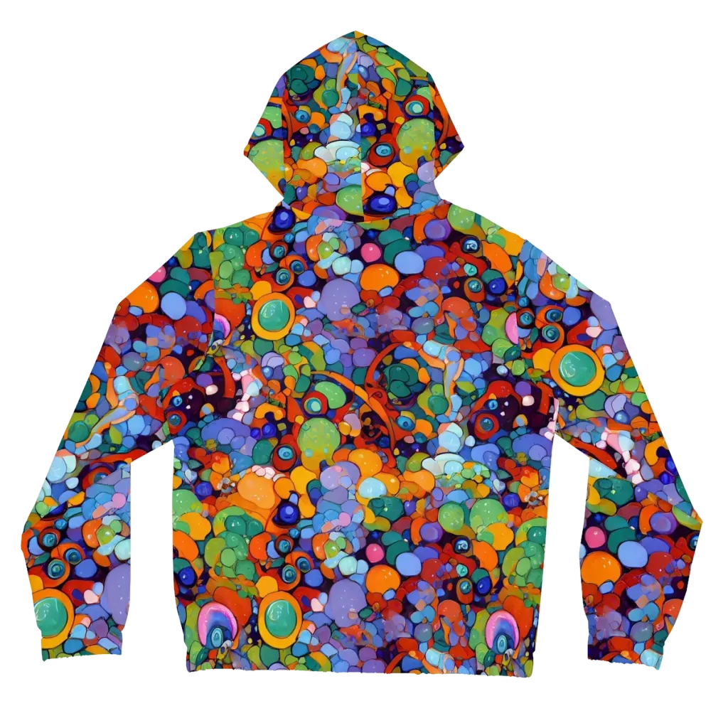 Chromatic Pebble Riot on Women's Full-Zip Hoodie — Back