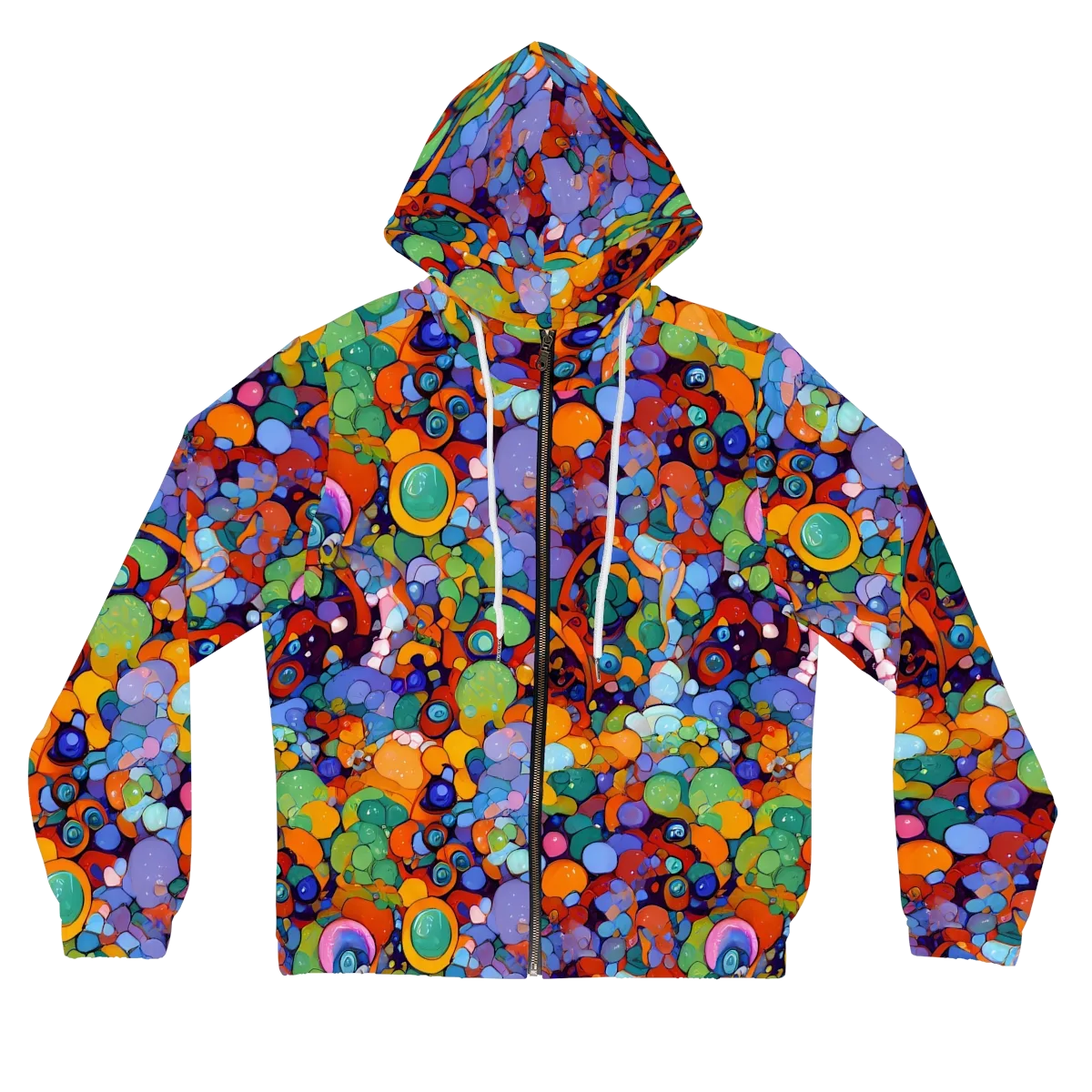 Chromatic Pebble Riot on Women's Full-Zip Hoodie — Front