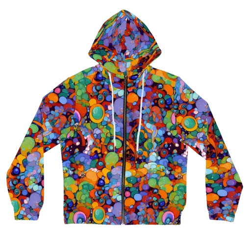 Chromatic Pebble Riot on a Women's Full-Zip Hoodie