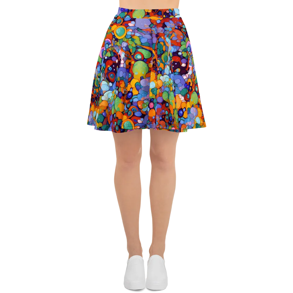 Chromatic Pebble Riot on Skater Skirt — Front