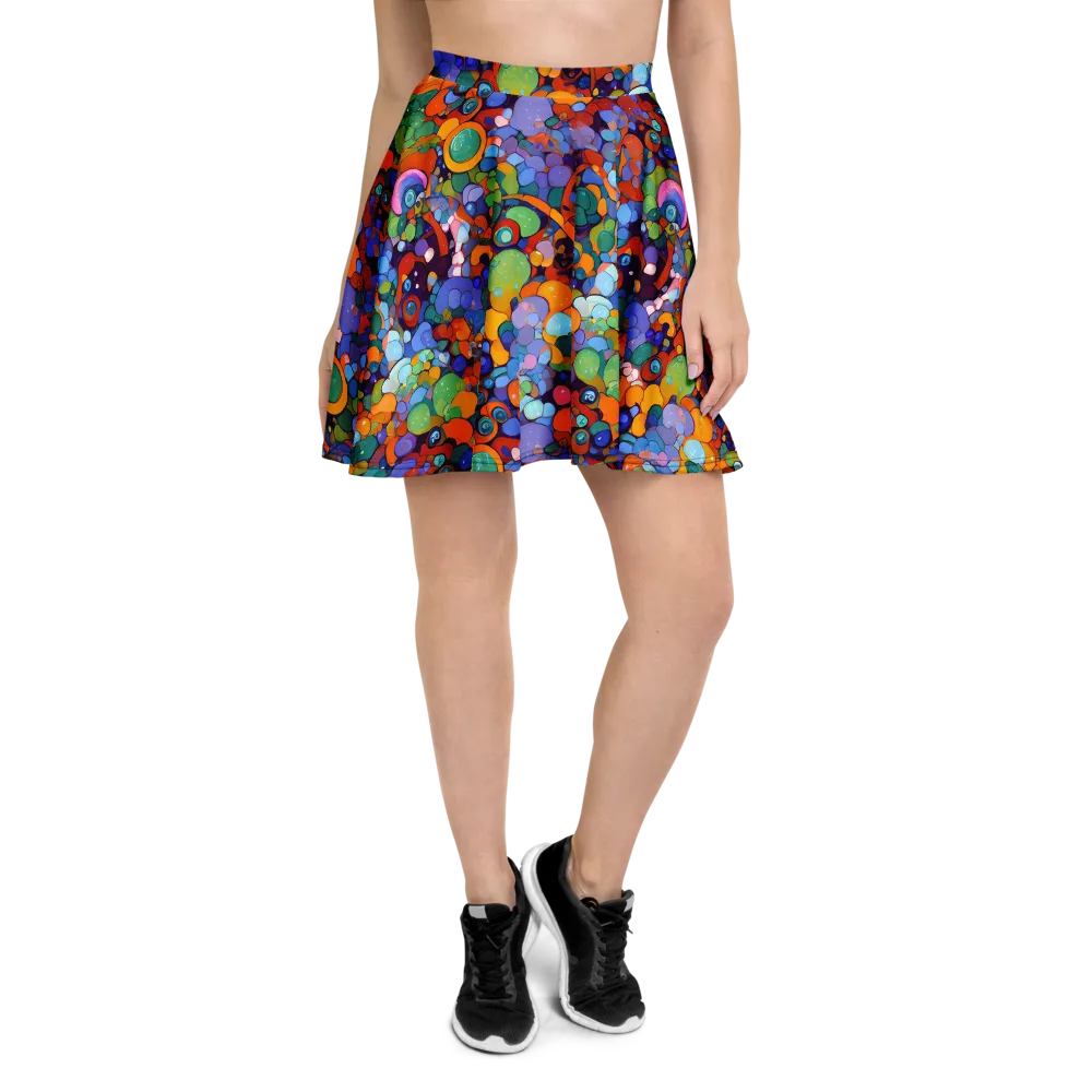 Chromatic Pebble Riot on Skater Skirt — Front