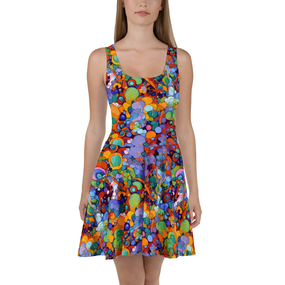 Chromatic Pebble Riot on Skater Dress — Front