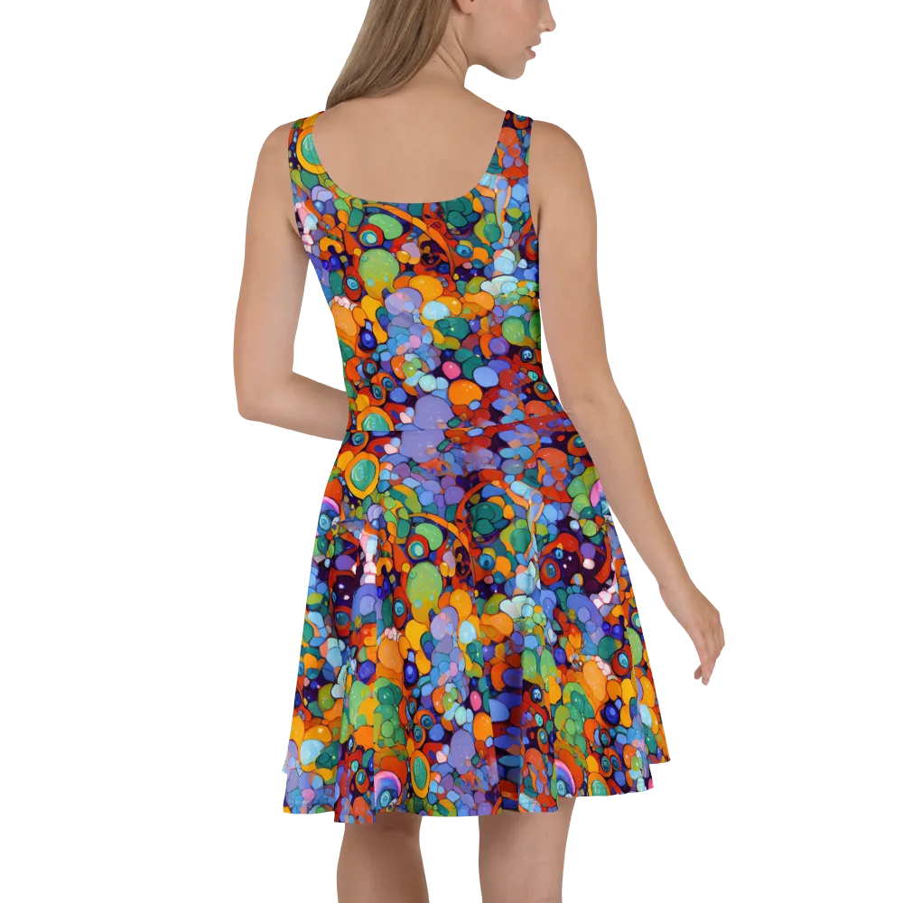 Chromatic Pebble Riot on Skater Dress — Back