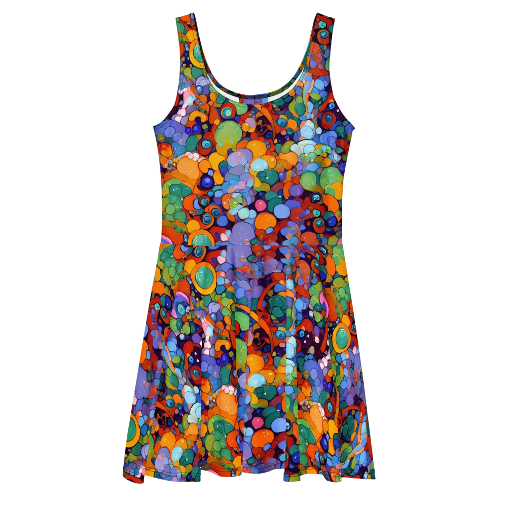 Chromatic Pebble Riot on Skater Dress — Front