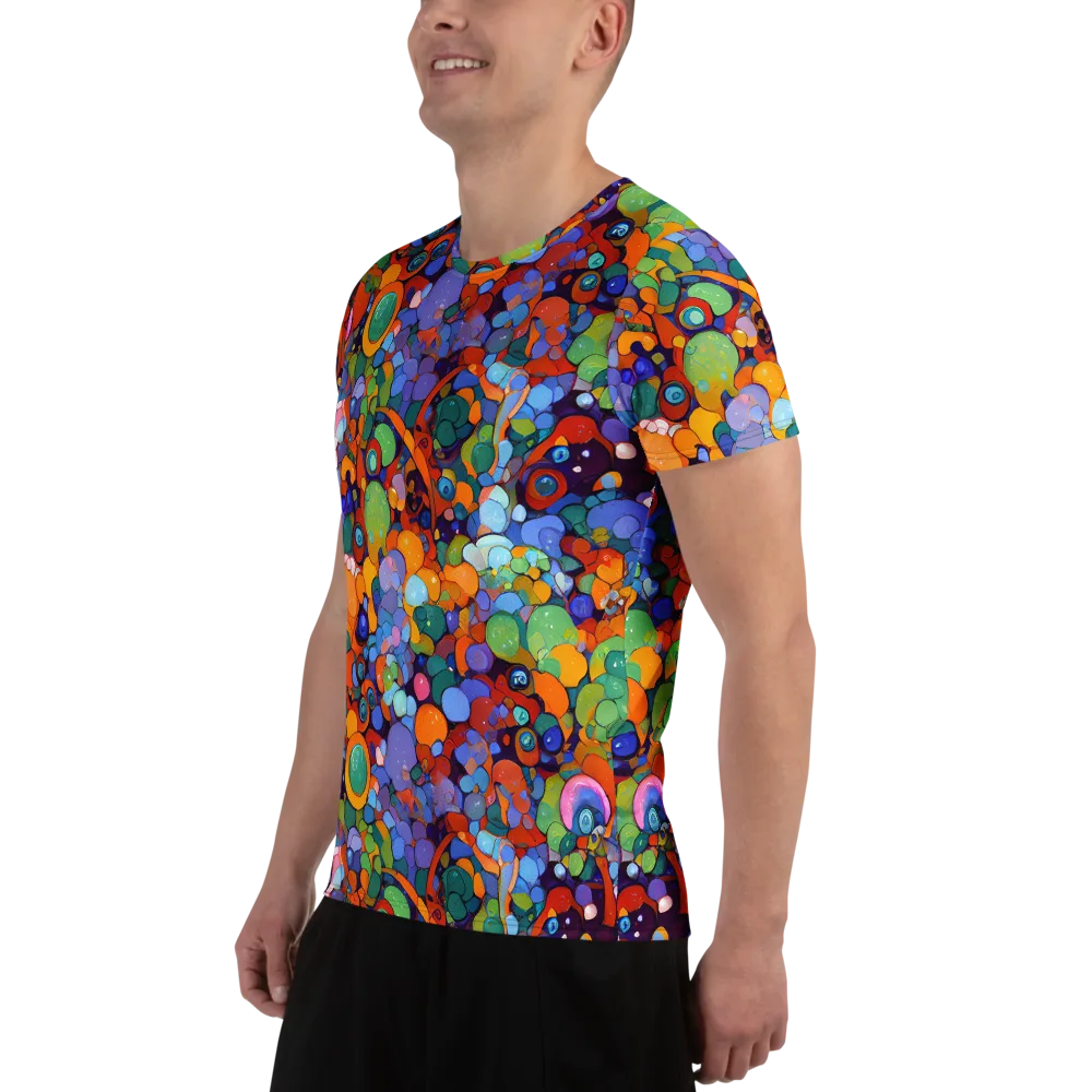 Chromatic Pebble Riot on Men's Athletic T-Shirt — Left