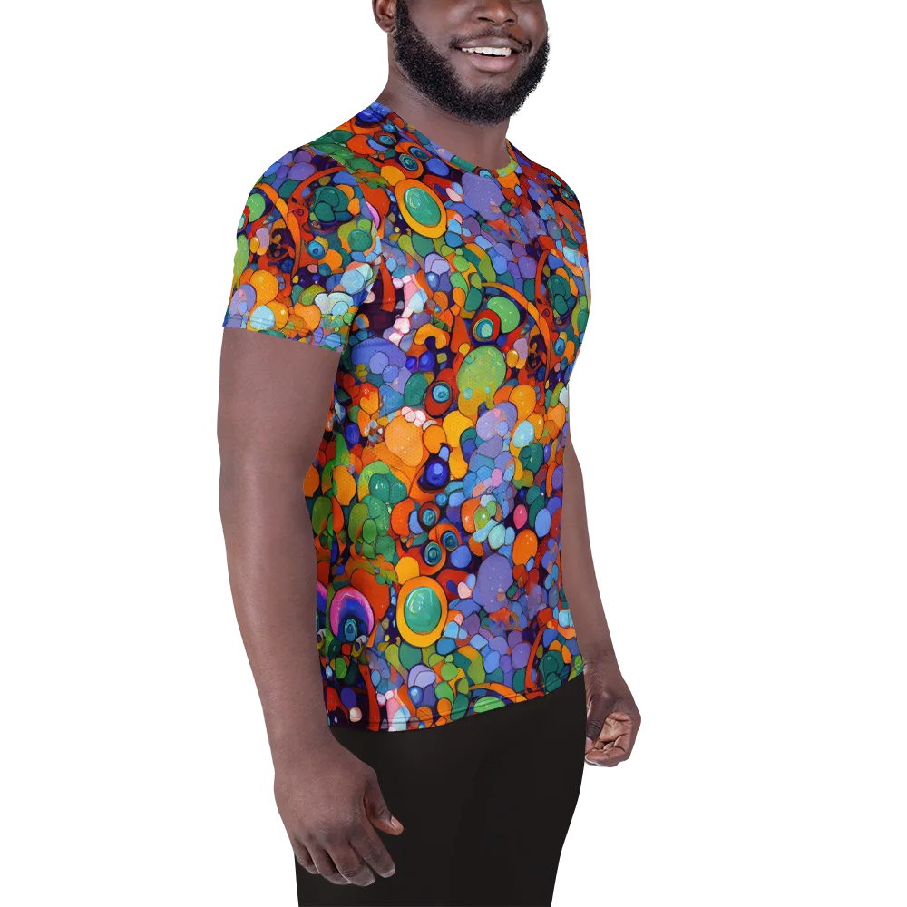 Chromatic Pebble Riot on Men's Athletic T-Shirt — Right