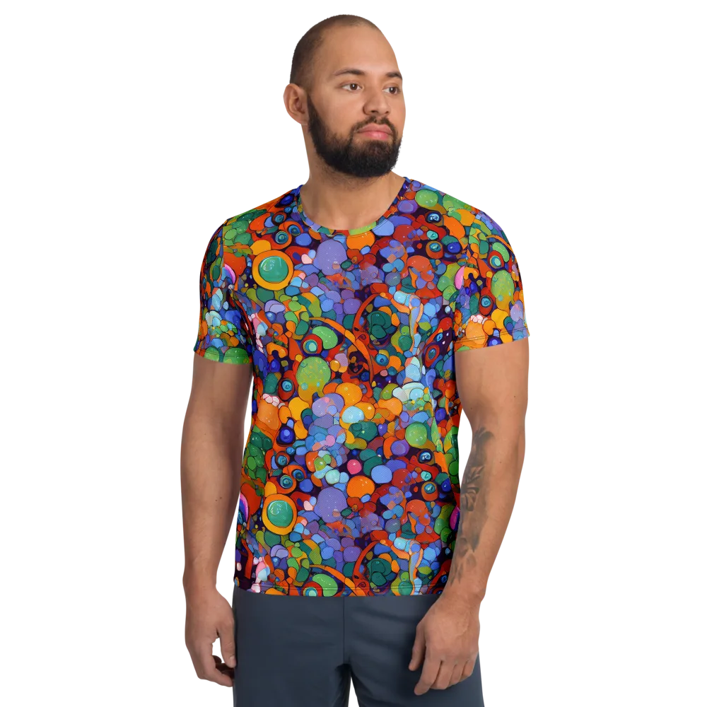 Chromatic Pebble Riot on Men's Athletic T-Shirt — Front