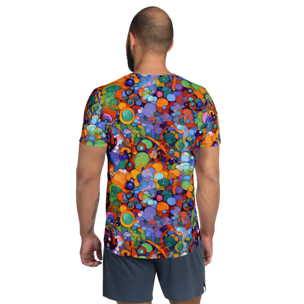 Chromatic Pebble Riot on Men's Athletic T-Shirt — Back