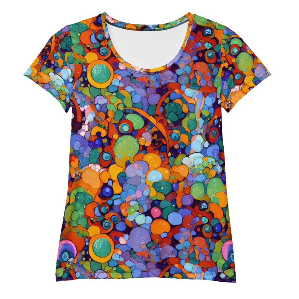 Chromatic Pebble Riot on Women's Athletic T-Shirt — Front