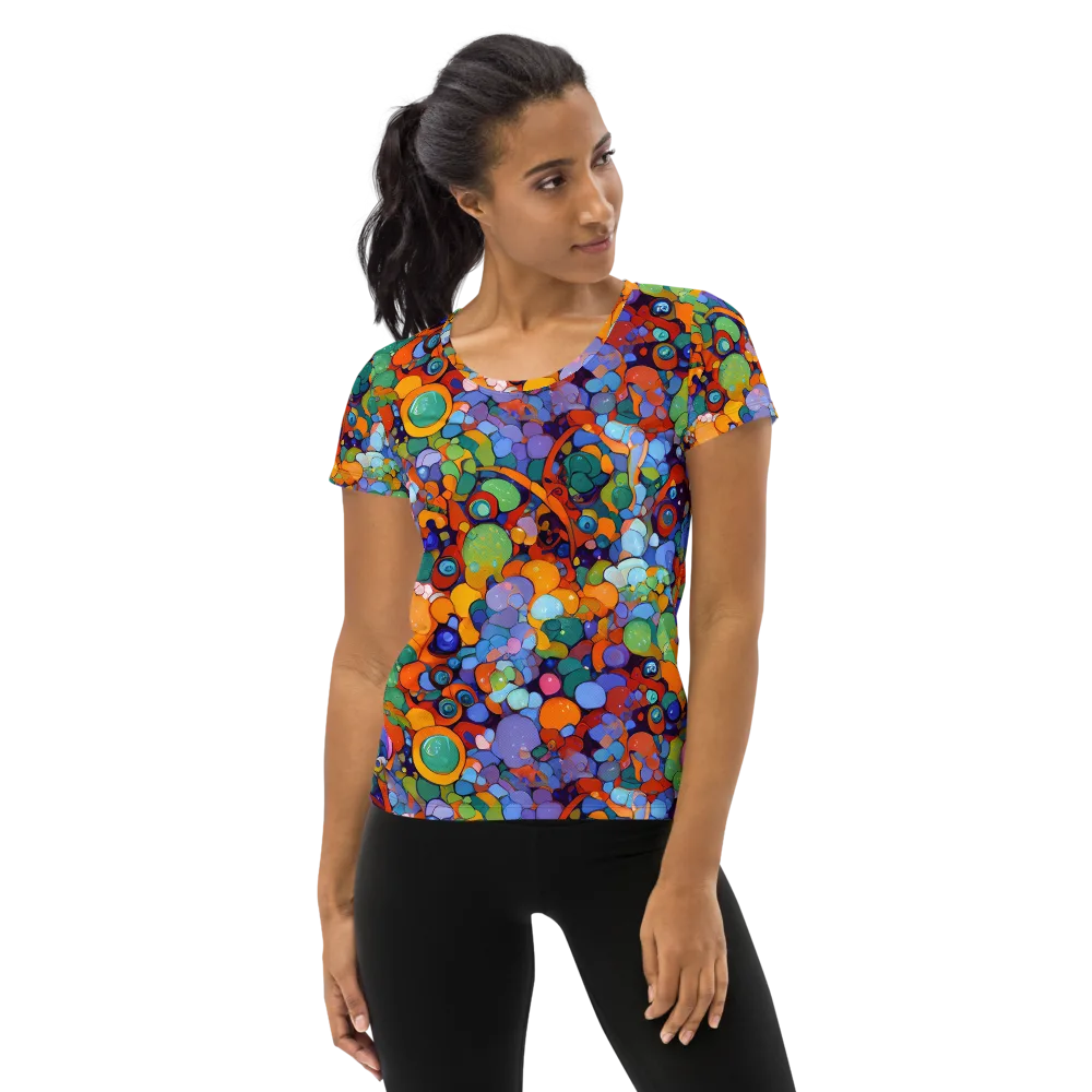 Chromatic Pebble Riot on Women's Athletic T-Shirt — Front