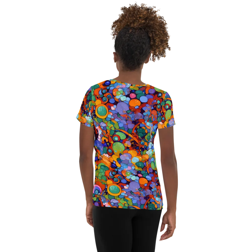 Chromatic Pebble Riot on Women's Athletic T-Shirt — Back