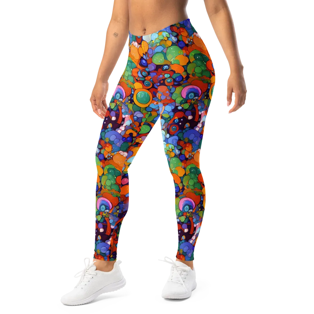 Chromatic Pebble Riot on Leggings — Left Front