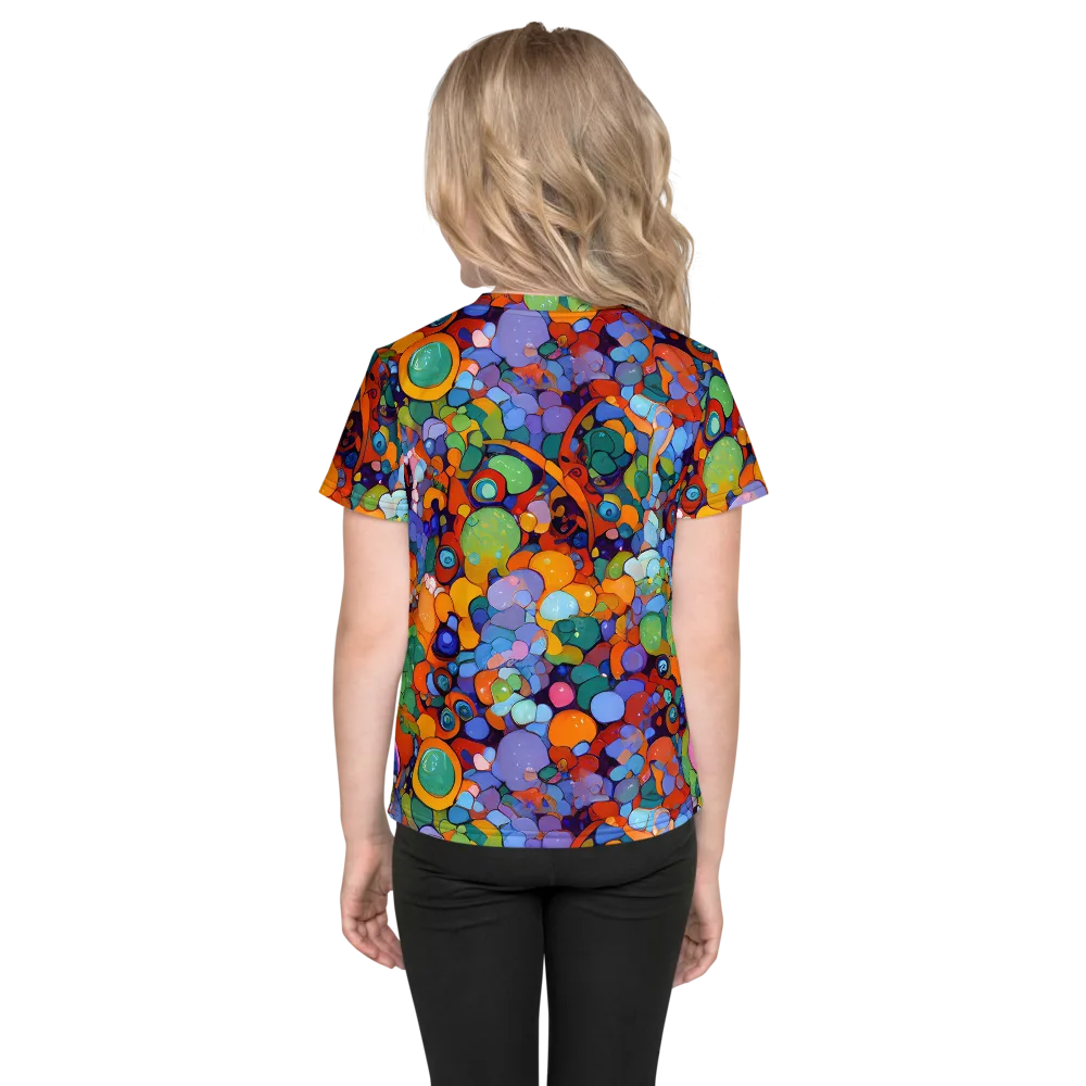 Chromatic Pebble Riot on Kids Crew Neck T-Shirt — Back