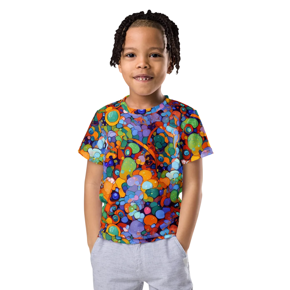 Chromatic Pebble Riot on Kids Crew Neck T-Shirt — Front