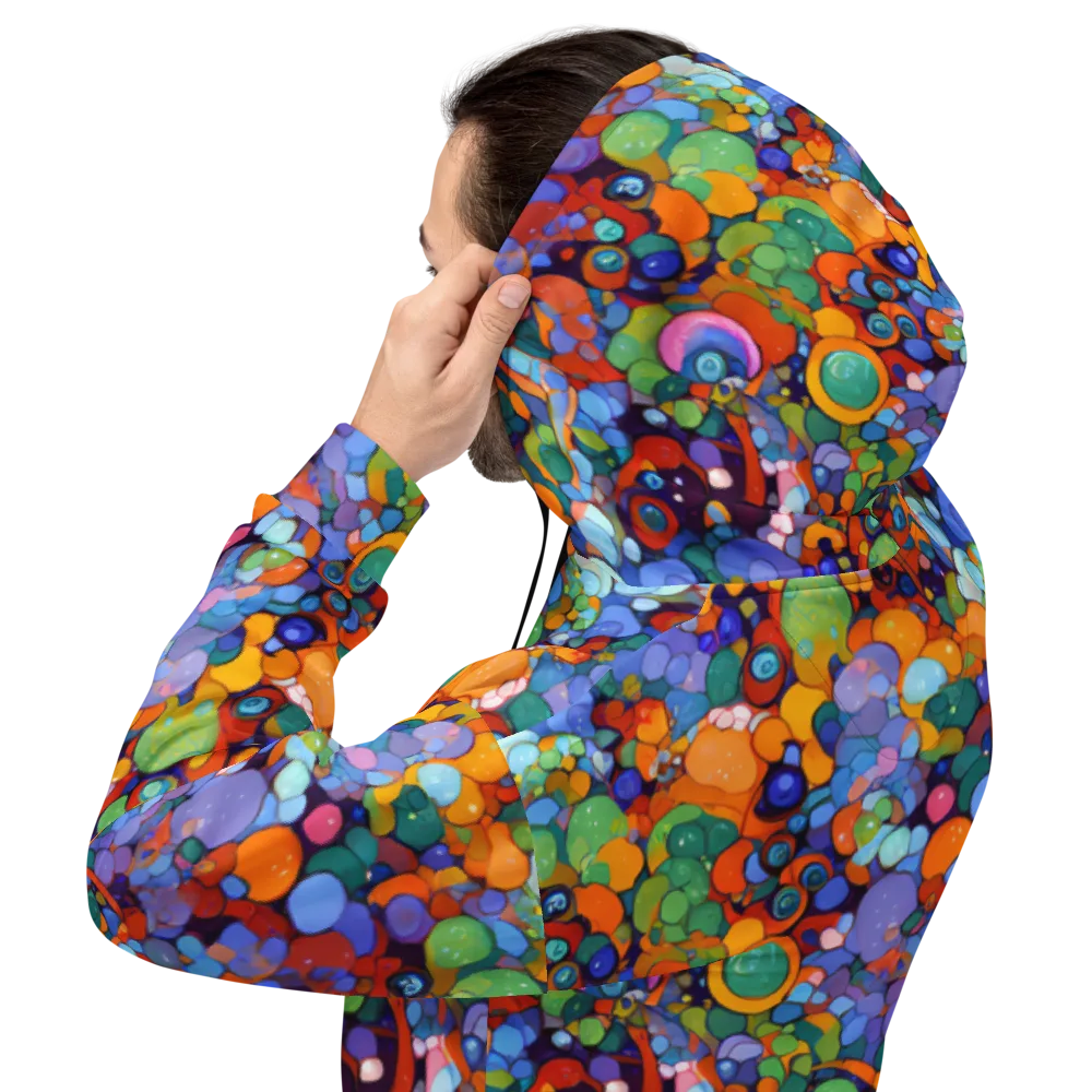 Chromatic Pebble Riot on Hoodie — Back