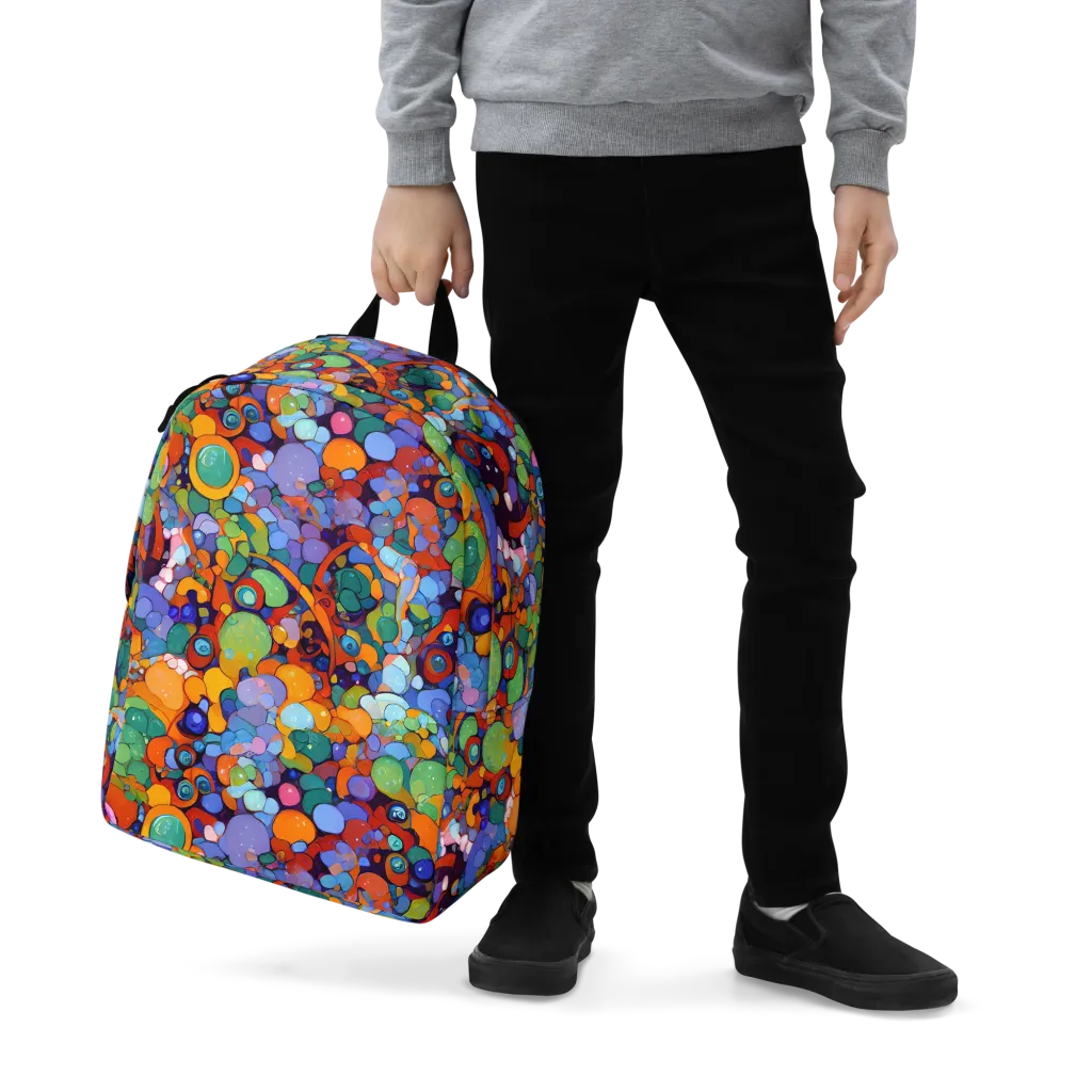 Chromatic Pebble Riot on Minimalist Backpack — Zoomed-in