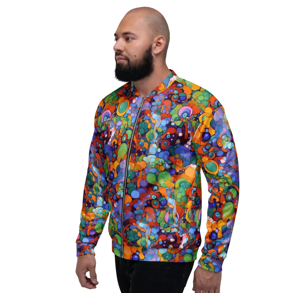 Chromatic Pebble Riot on Bomber Jacket — Left