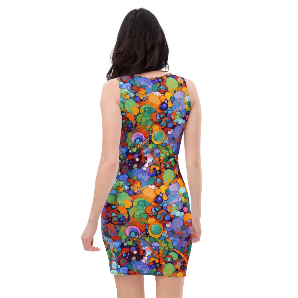 Chromatic Pebble Riot on Bodycon Dress — Back