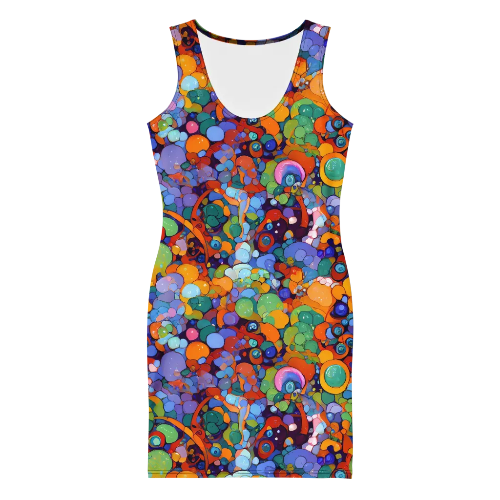Chromatic Pebble Riot on Bodycon Dress — Front