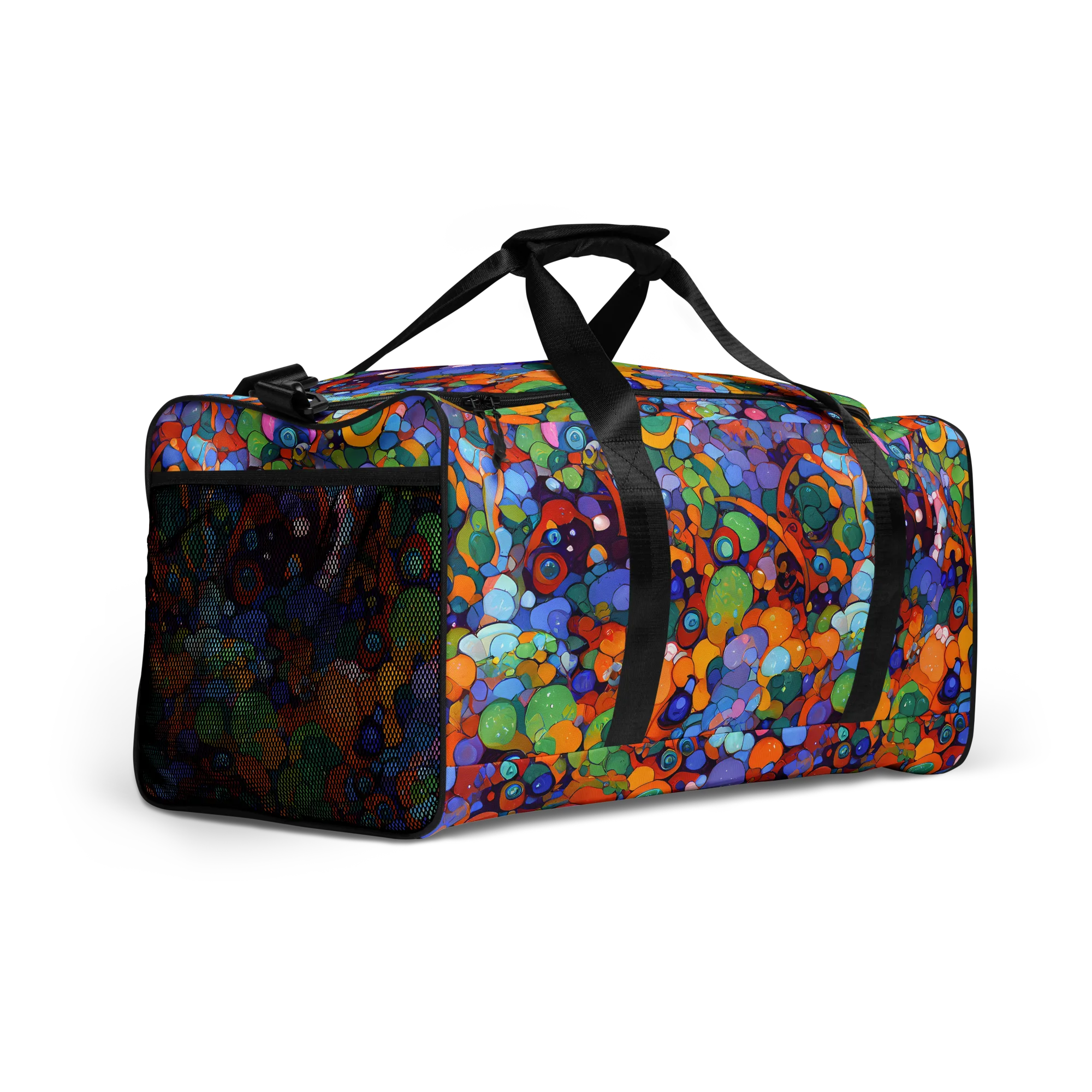 Chromatic Pebble Riot on Duffle Bag — Right Front