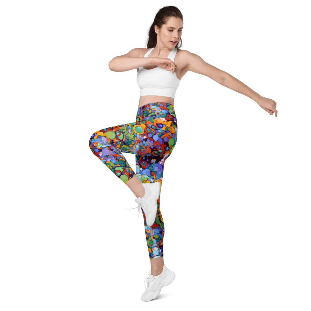 Chromatic Pebble Riot on Leggings with Pockets — Left Front