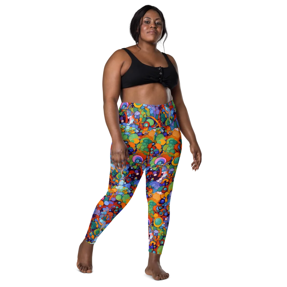 Chromatic Pebble Riot on Leggings with Pockets — Front