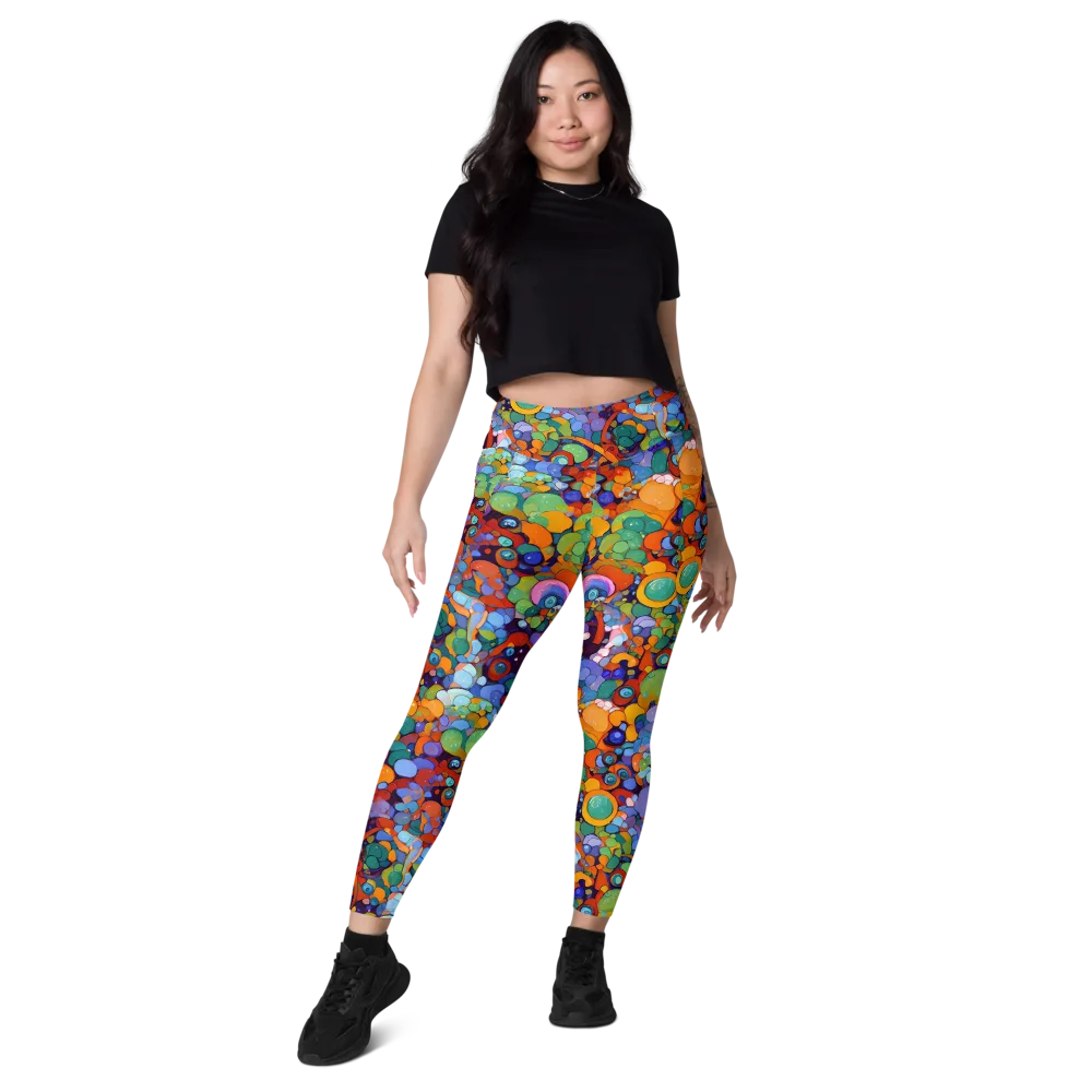 Chromatic Pebble Riot on Leggings with Pockets — Front