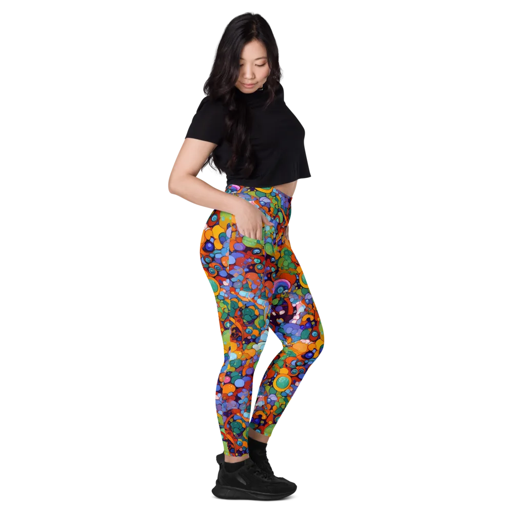 Chromatic Pebble Riot on Leggings with Pockets — Right