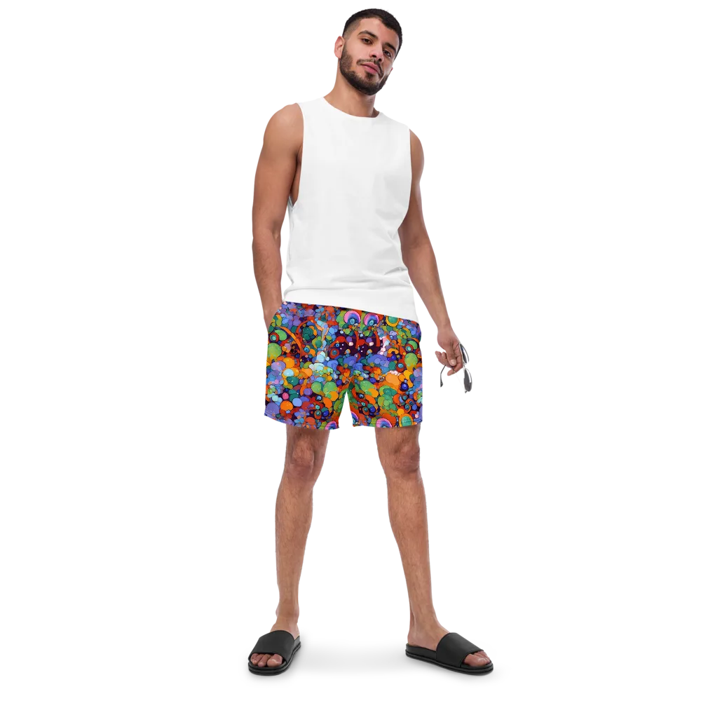 Chromatic Pebble Riot on Swim Trunks — Front