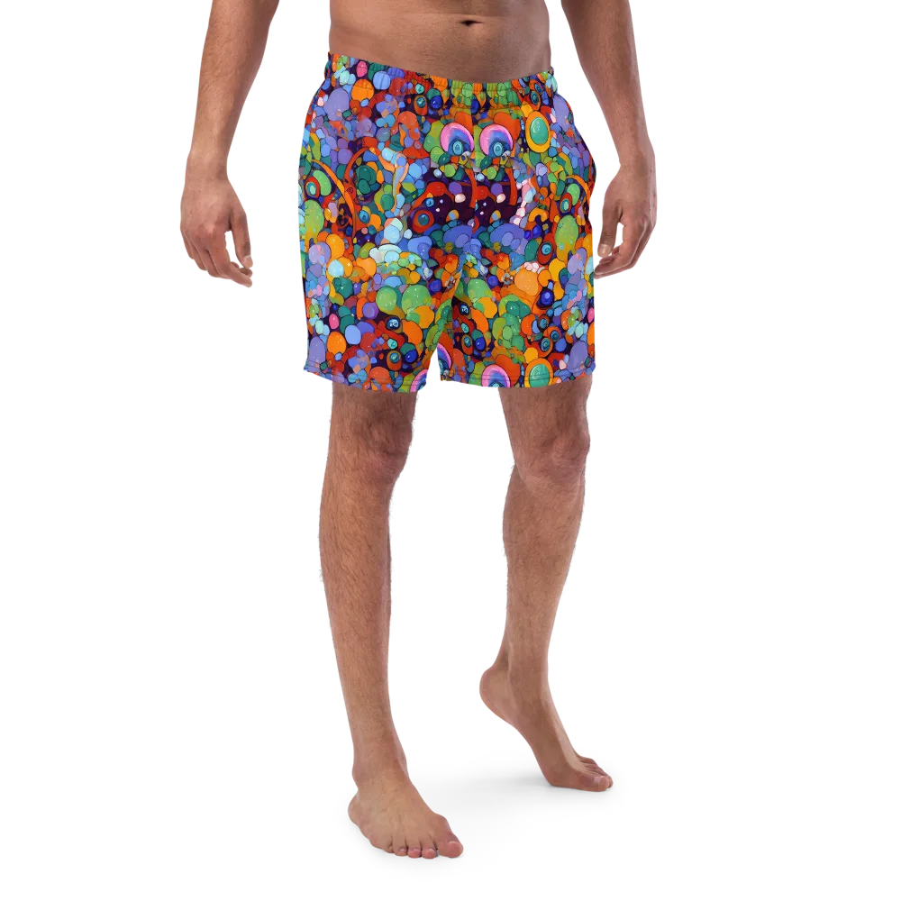 Chromatic Pebble Riot on Swim Trunks — Front