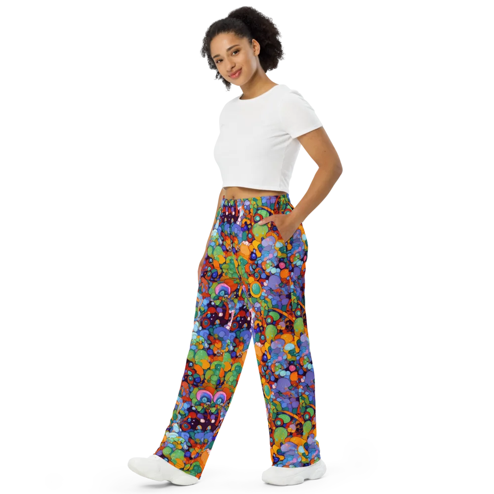 Chromatic Pebble Riot on Wide-Leg Pants — Left Front