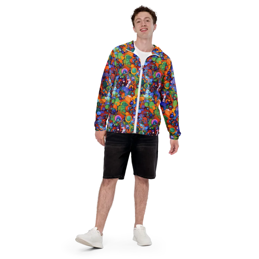 Chromatic Pebble Riot on Men's Windbreaker — Front