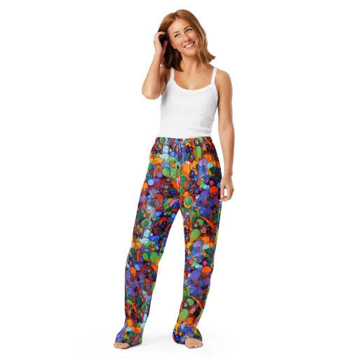 Chromatic Pebble Riot on a Women's Pajama Pants