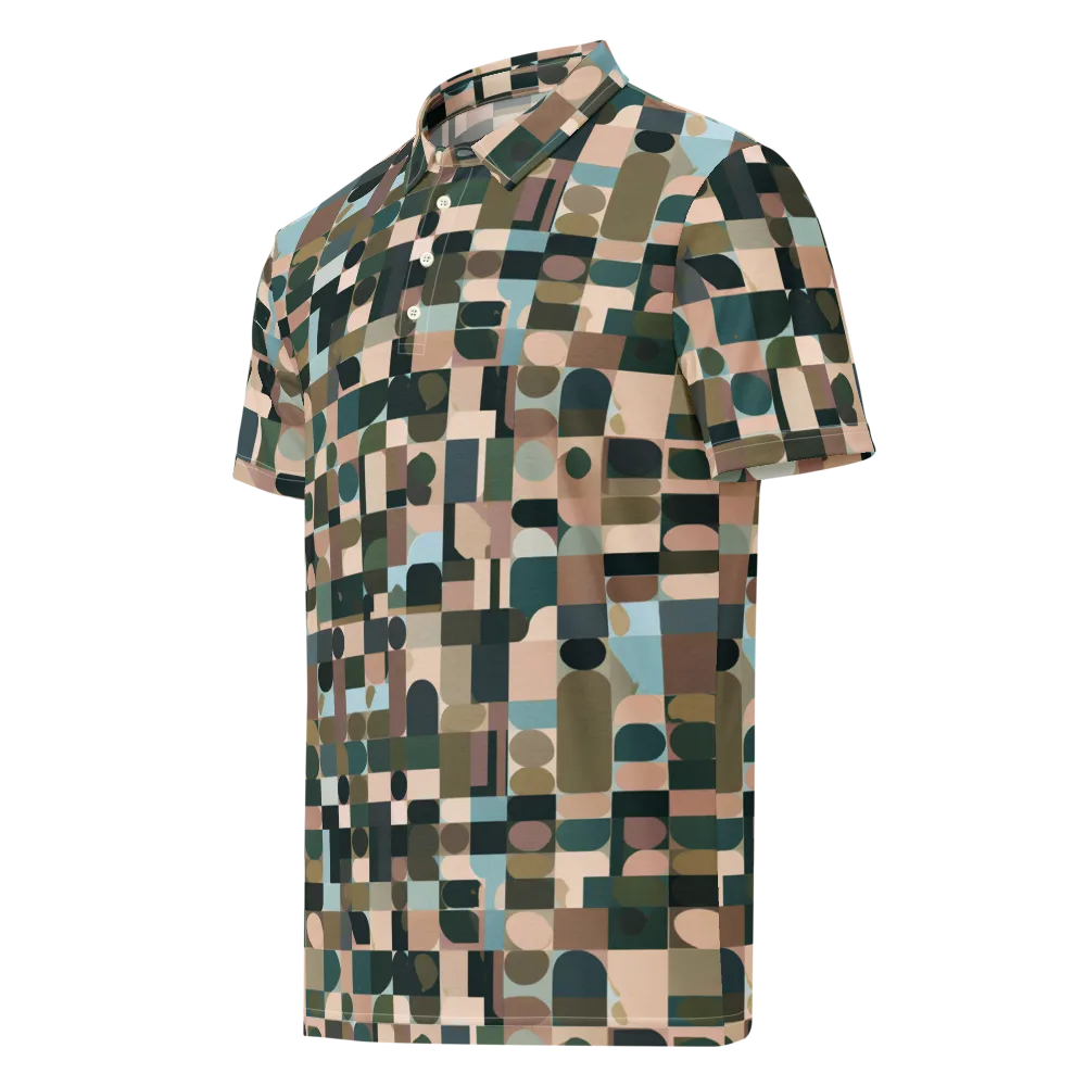 Mosaic Afterglow on Men's Slim Fit Polo Shirt — Left Front