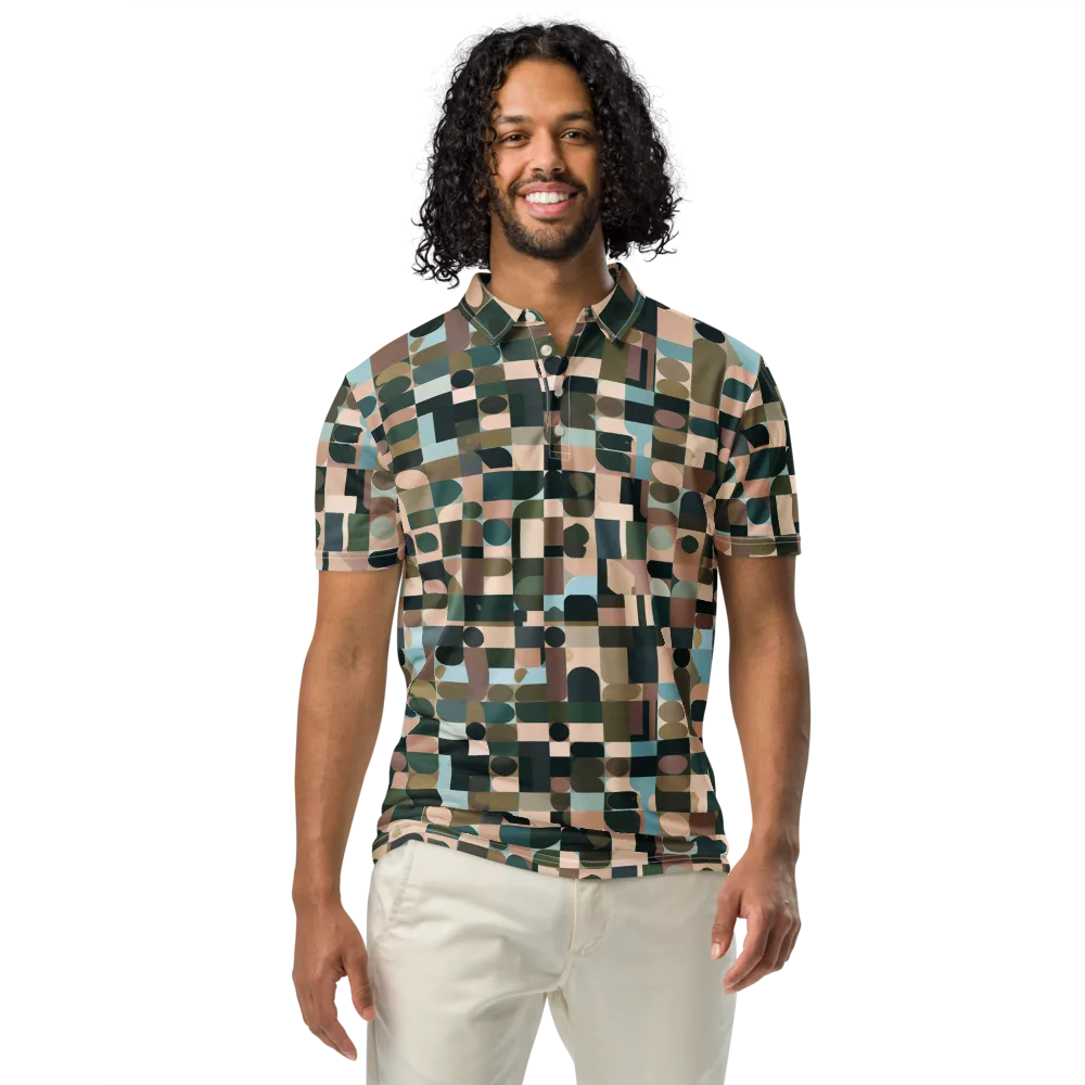 Mosaic Afterglow on Men's Slim Fit Polo Shirt — Front