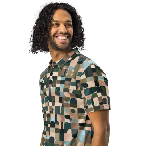 Mosaic Afterglow on a Men's Slim Fit Polo Shirt
