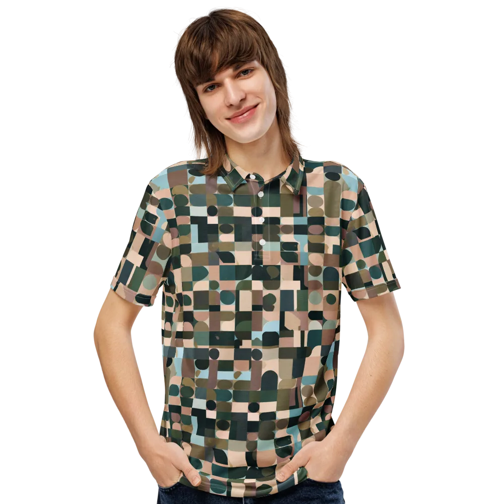 Mosaic Afterglow on Men's Slim Fit Polo Shirt — Front