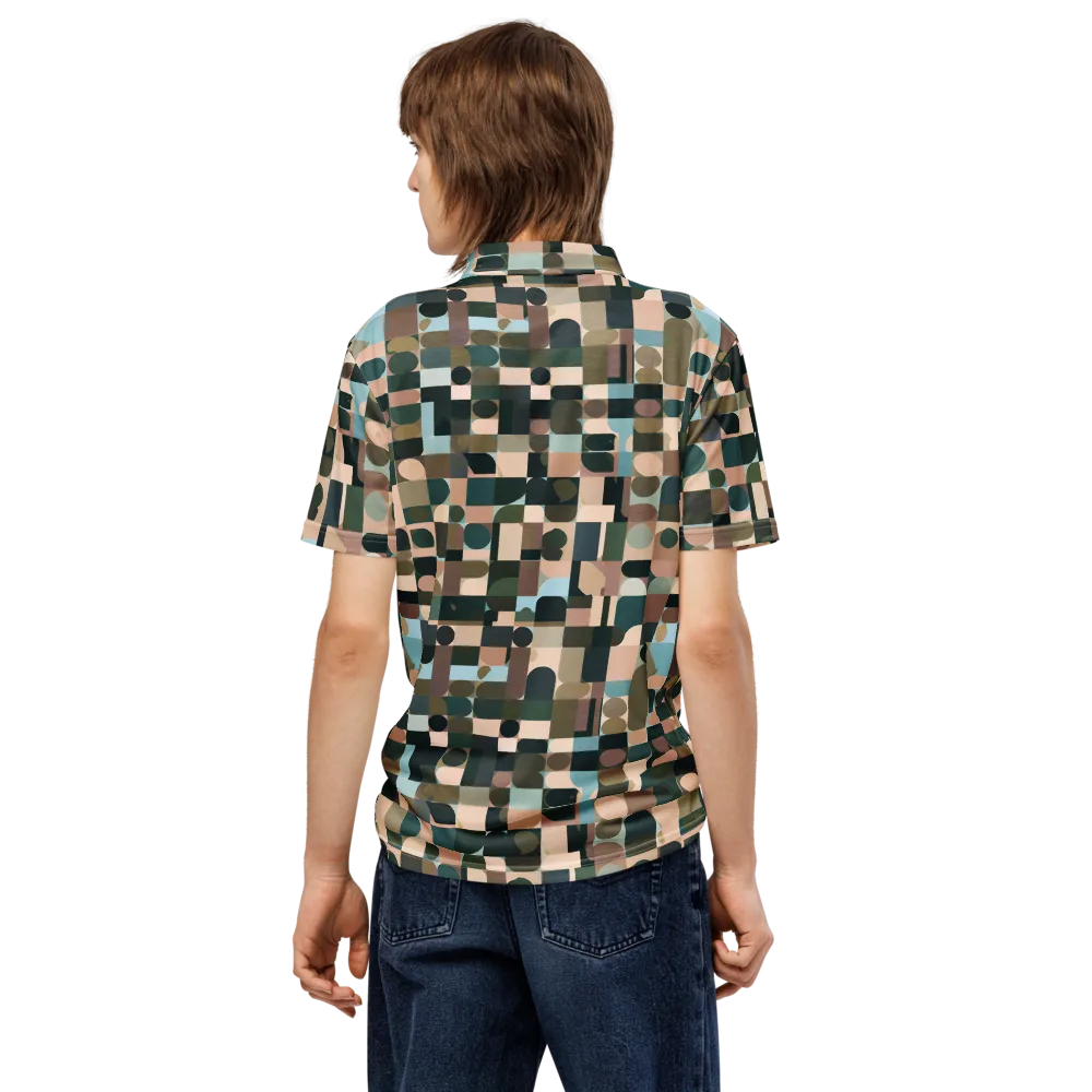 Mosaic Afterglow on Men's Slim Fit Polo Shirt — Back