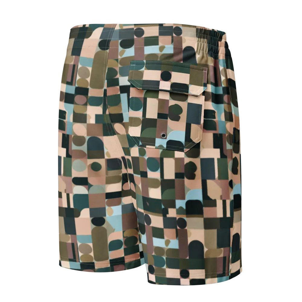 Mosaic Afterglow on Men's Board Shorts — Back