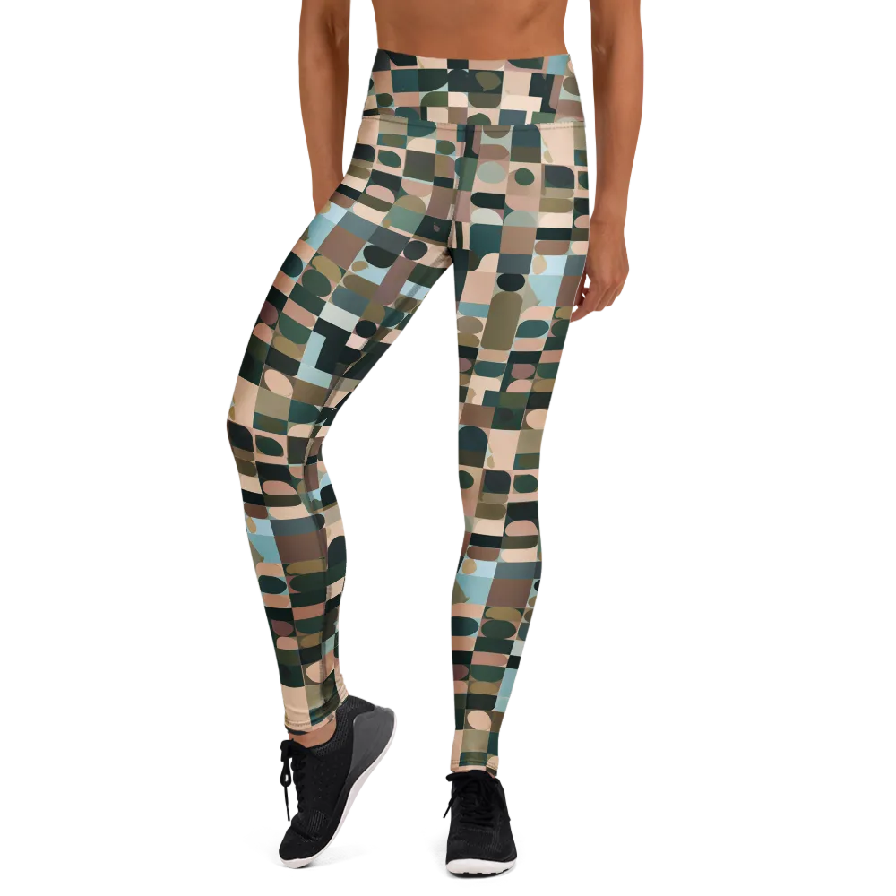 Mosaic Afterglow on Yoga Leggings — Front