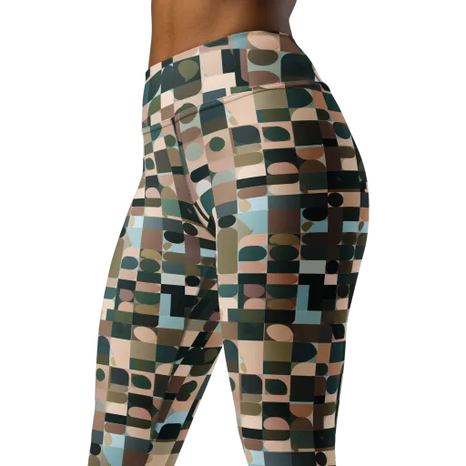 Mosaic Afterglow on a Yoga Leggings