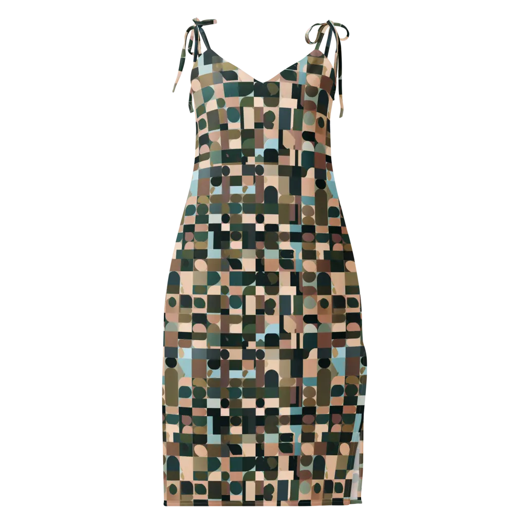 Mosaic Afterglow on Slip Dress — Front