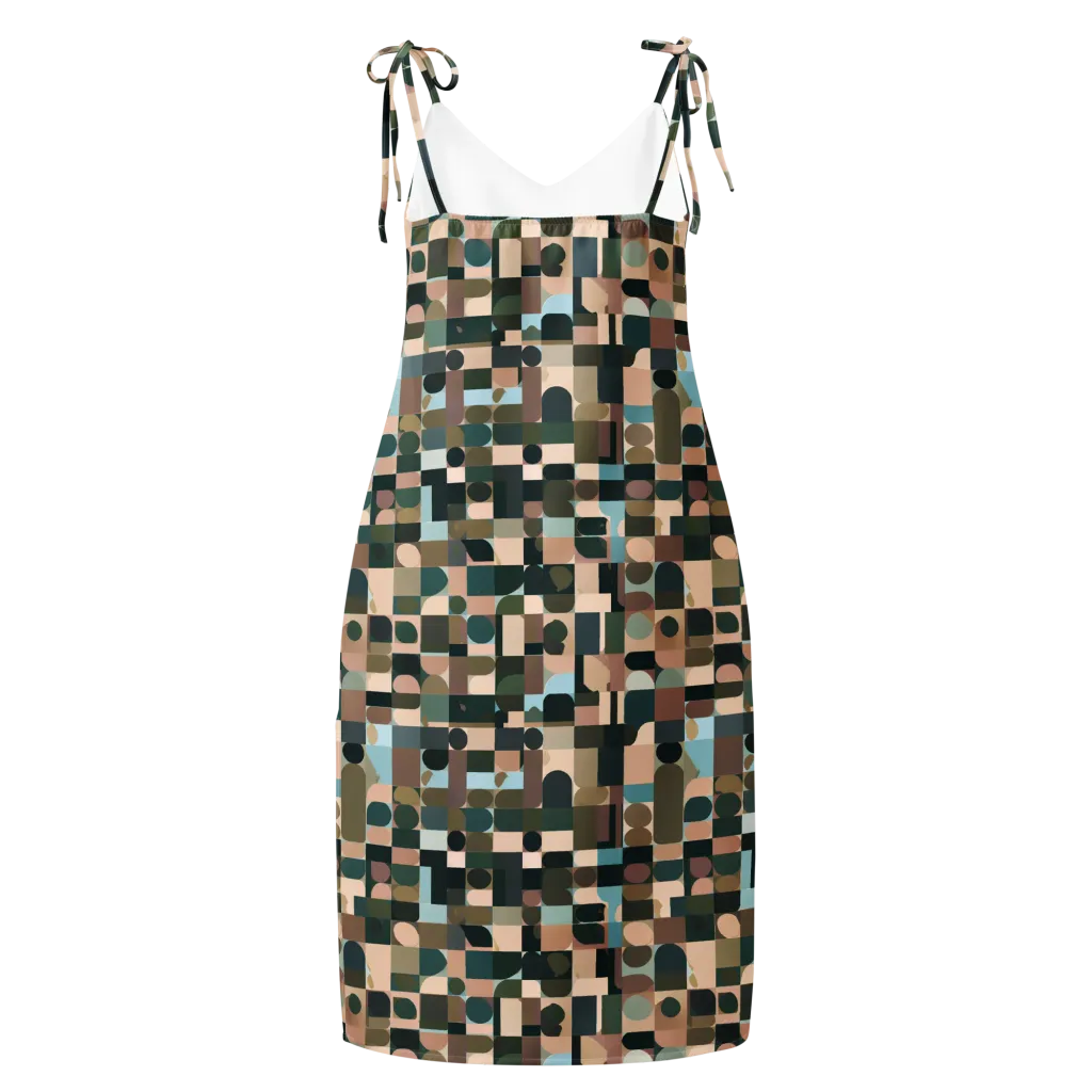 Mosaic Afterglow on Slip Dress — Back