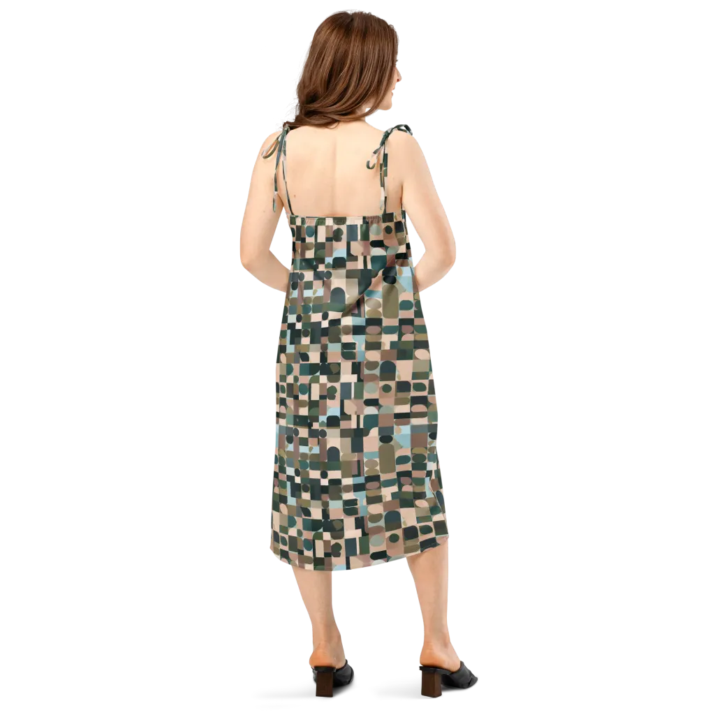 Mosaic Afterglow on Slip Dress — Back