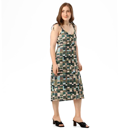 Mosaic Afterglow on a Slip Dress