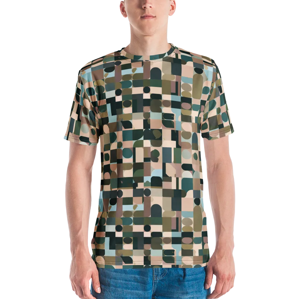 Mosaic Afterglow on Men's Crew Neck T-Shirt — Front